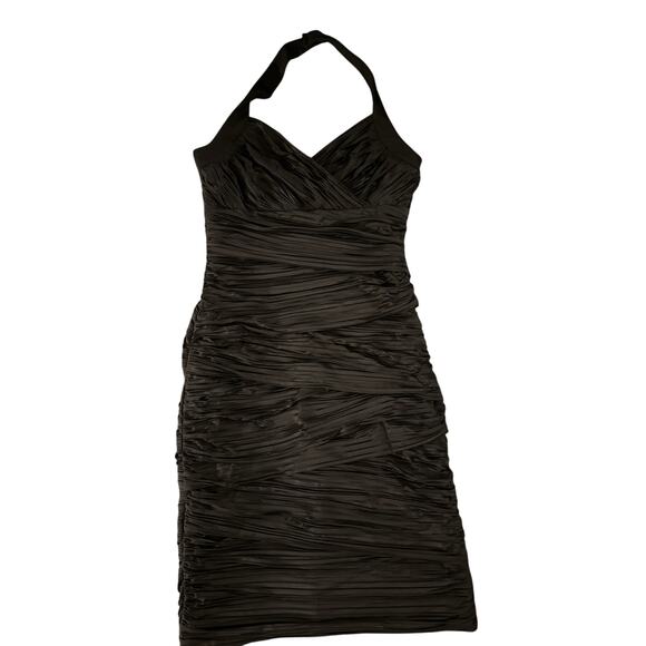 WHBM Instantly Slimming Ruched Halter Dress Black Size 10 Cocktail Party Glam - Picture 1 of 6